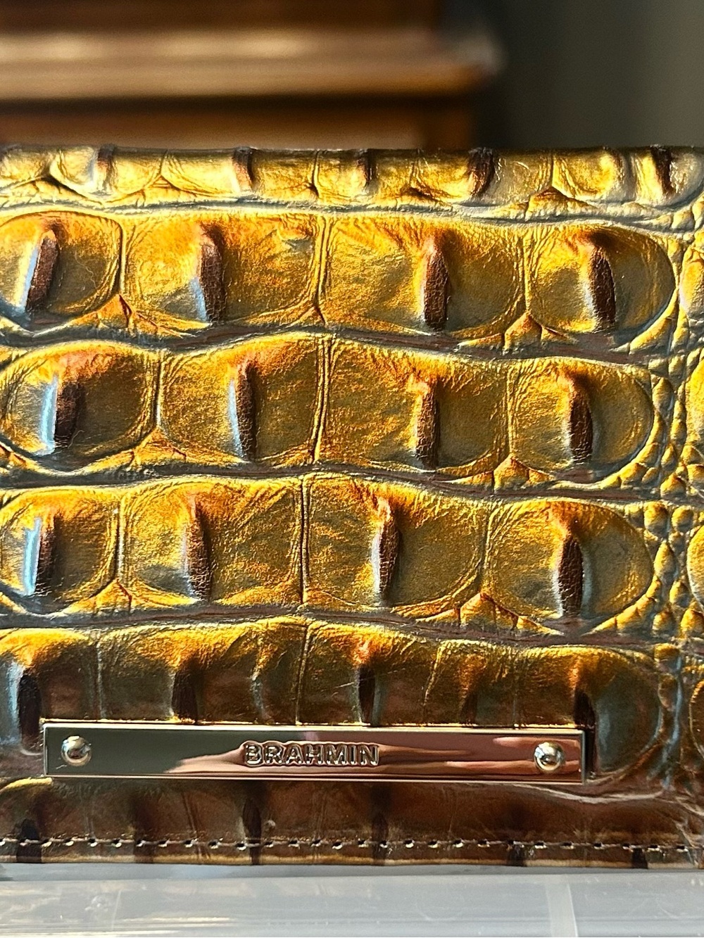 BRAHMIN MACCHIATO OMBRE MELBOURNE ADY WALLET. GENUINE LEATHER. EUC. Beautiful! - Picture 8 of 12